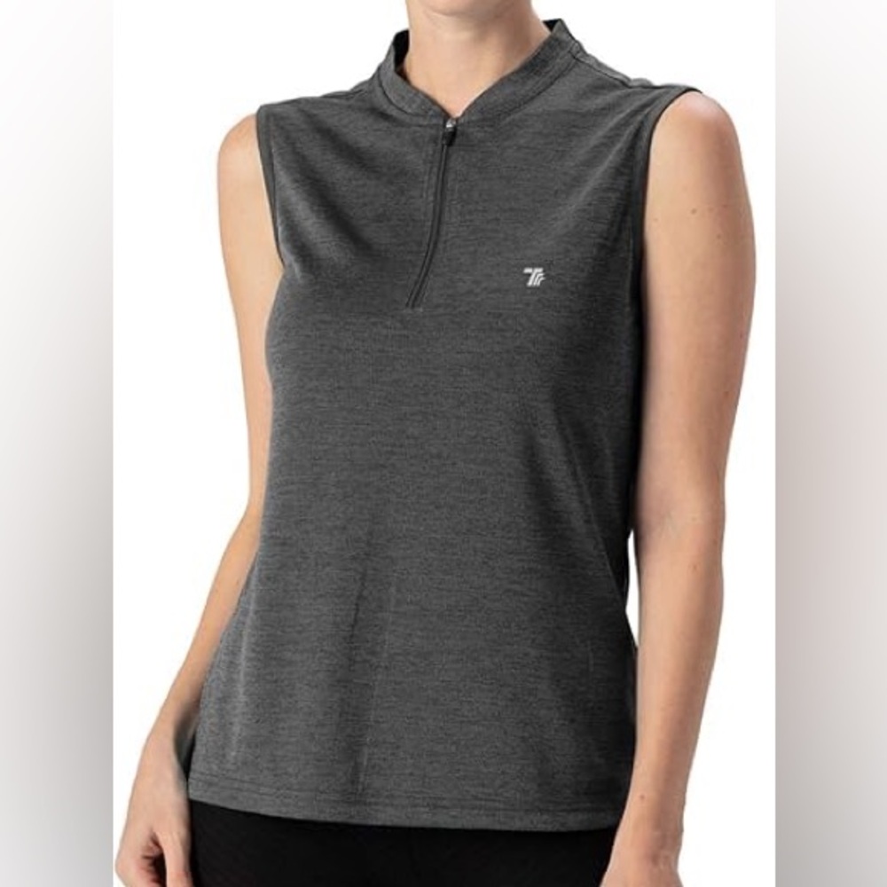 NWT Women's Athletic Top 1/4 Zip Collarless Dry Fit UPF 50+ - Picture 2 of 6
